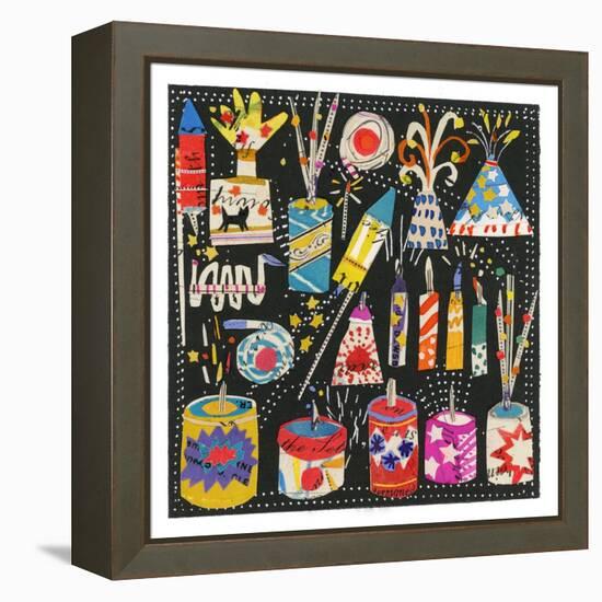 Fireworks,Collage, 2020-Sarah Battle-Framed Premier Image Canvas