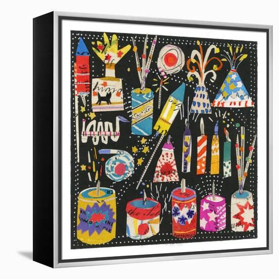 Fireworks,Collage, 2020-Sarah Battle-Framed Premier Image Canvas