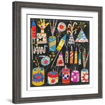Fireworks,Collage, 2020-Sarah Battle-Framed Giclee Print