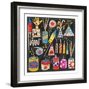 Fireworks,Collage, 2020-Sarah Battle-Framed Giclee Print