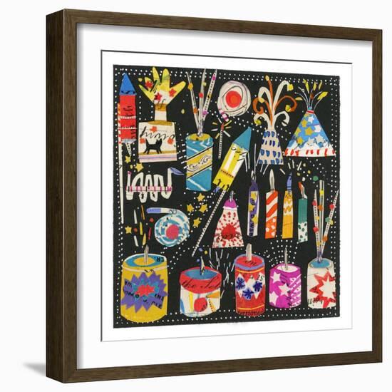 Fireworks,Collage, 2020-Sarah Battle-Framed Giclee Print