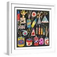 Fireworks,Collage, 2020-Sarah Battle-Framed Giclee Print