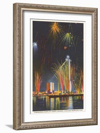 Fireworks Display, Chicago World's Fair-null-Framed Art Print