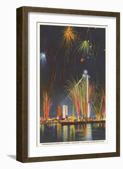 Fireworks Display, Chicago World's Fair-null-Framed Art Print