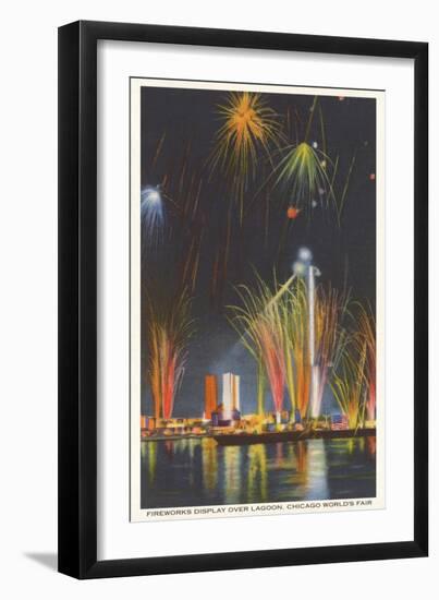 Fireworks Display, Chicago World's Fair-null-Framed Art Print