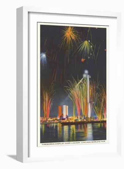 Fireworks Display, Chicago World's Fair-null-Framed Art Print