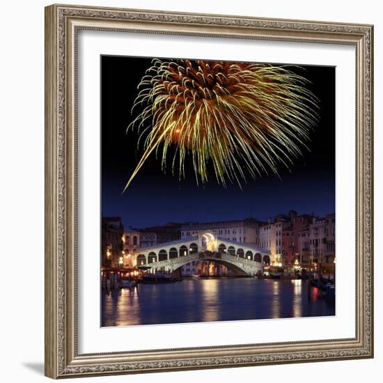 Fireworks Display, Venice-Tony Craddock-Framed Premium Photographic Print