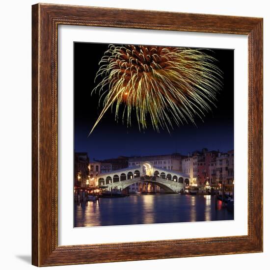 Fireworks Display, Venice-Tony Craddock-Framed Premium Photographic Print