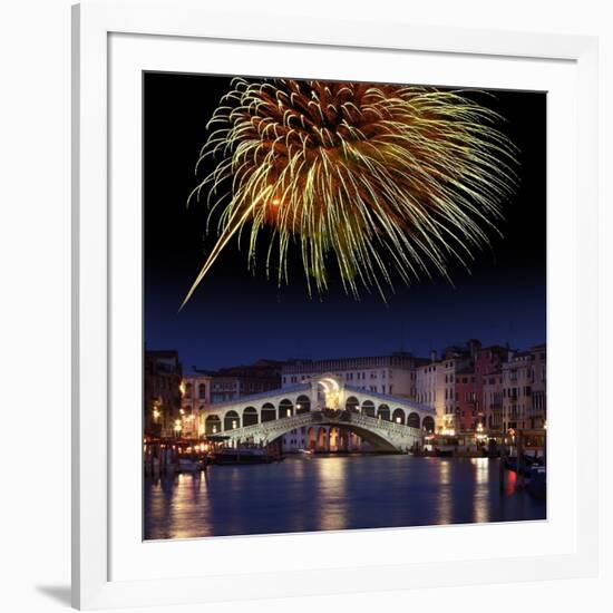 Fireworks Display, Venice-Tony Craddock-Framed Photographic Print