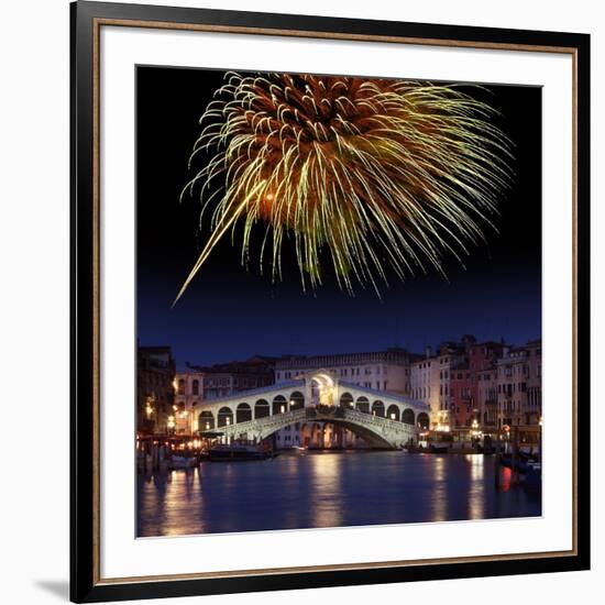 Fireworks Display, Venice-Tony Craddock-Framed Photographic Print