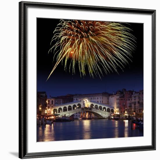 Fireworks Display, Venice-Tony Craddock-Framed Photographic Print