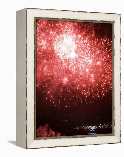 Fireworks Explode During the Opening Ceremony of the Vancouver 2010 Olympics-null-Framed Premier Image Canvas