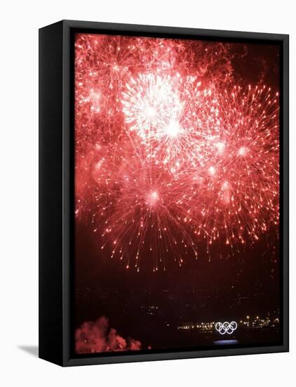 Fireworks Explode During the Opening Ceremony of the Vancouver 2010 Olympics-null-Framed Premier Image Canvas