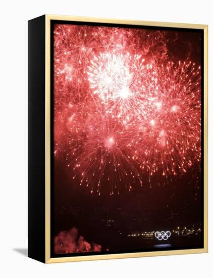 Fireworks Explode During the Opening Ceremony of the Vancouver 2010 Olympics-null-Framed Premier Image Canvas