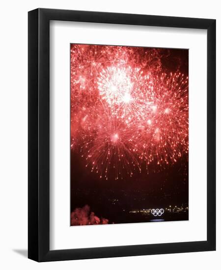 Fireworks Explode During the Opening Ceremony of the Vancouver 2010 Olympics-null-Framed Photographic Print