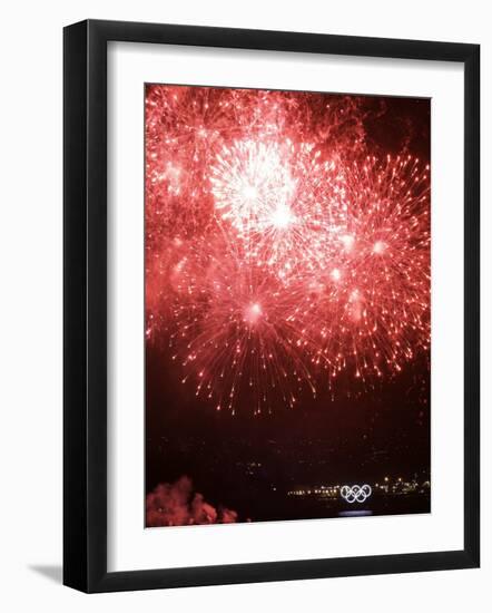 Fireworks Explode During the Opening Ceremony of the Vancouver 2010 Olympics-null-Framed Photographic Print