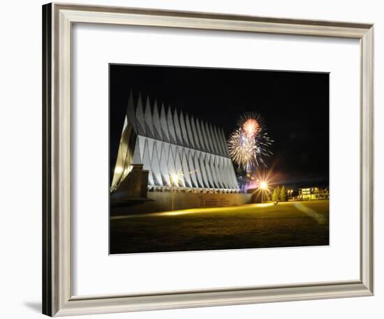 Fireworks Explode Over the Air Force Academy Cadet Chapel-Stocktrek Images-Framed Photographic Print