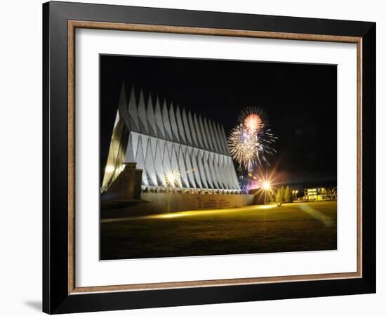 Fireworks Explode Over the Air Force Academy Cadet Chapel-Stocktrek Images-Framed Photographic Print