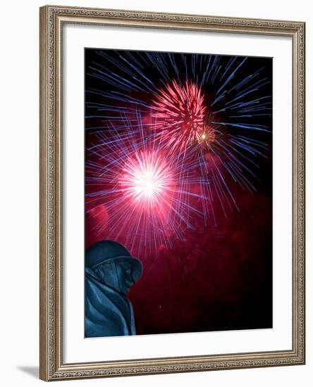 Fireworks Explode Over the Korean War Veterans Memorial-null-Framed Photographic Print