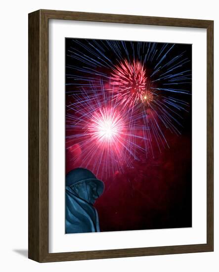 Fireworks Explode Over the Korean War Veterans Memorial-null-Framed Photographic Print