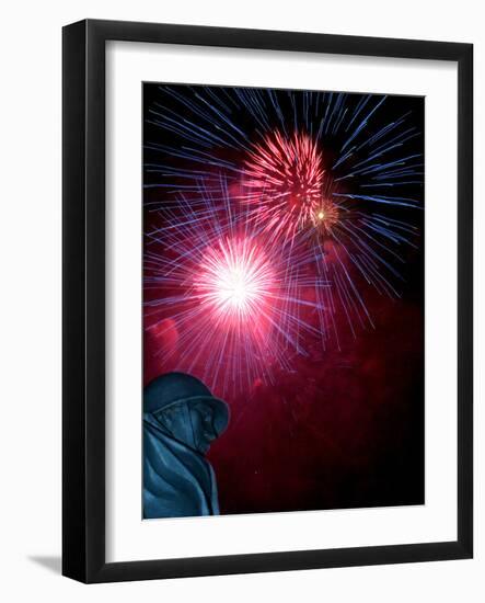 Fireworks Explode Over the Korean War Veterans Memorial-null-Framed Photographic Print