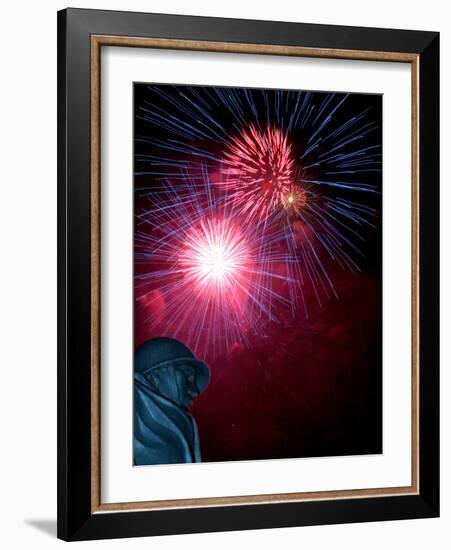 Fireworks Explode Over the Korean War Veterans Memorial-null-Framed Photographic Print