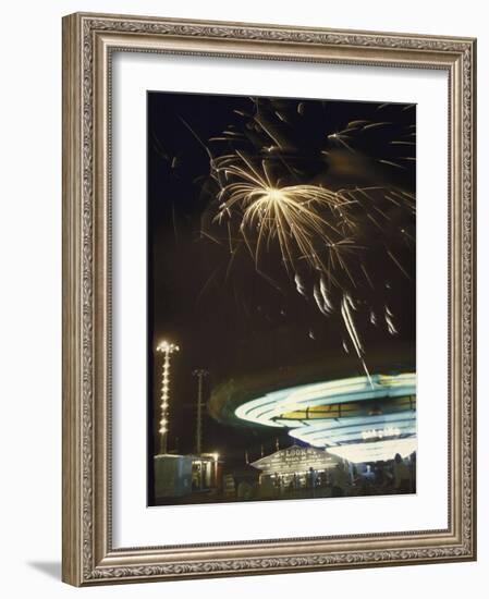 Fireworks Exploding over Iowa State Fair-John Dominis-Framed Photographic Print