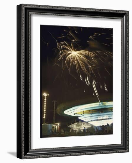 Fireworks Exploding over Iowa State Fair-John Dominis-Framed Photographic Print