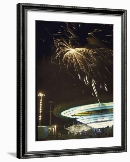 Fireworks Exploding over Iowa State Fair-John Dominis-Framed Photographic Print