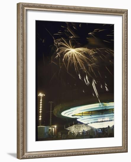 Fireworks Exploding over Iowa State Fair-John Dominis-Framed Photographic Print