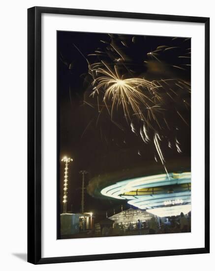 Fireworks Exploding over Iowa State Fair-John Dominis-Framed Photographic Print