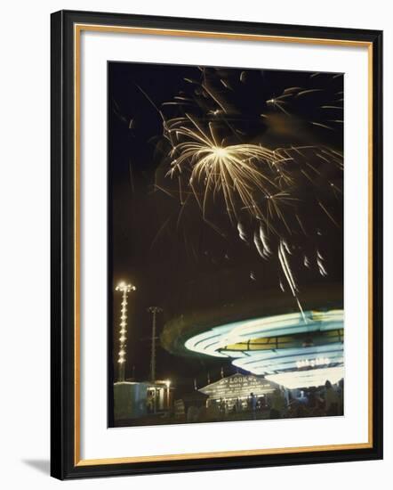 Fireworks Exploding over Iowa State Fair-John Dominis-Framed Photographic Print