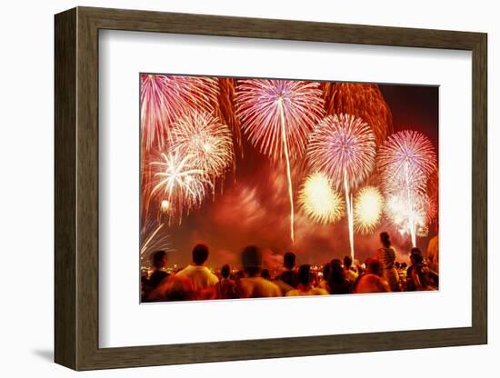 Fireworks for Fourth of July Celebrations, New York City, USA-Ali Kabas-Framed Photographic Print