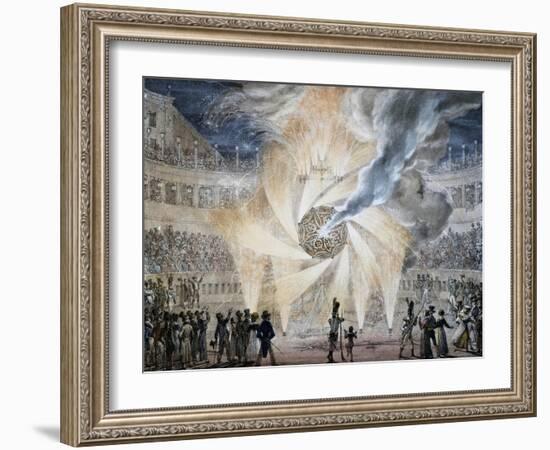 Fireworks in Rome in 1820,s by Thomas, Italy, 19th Century-null-Framed Giclee Print