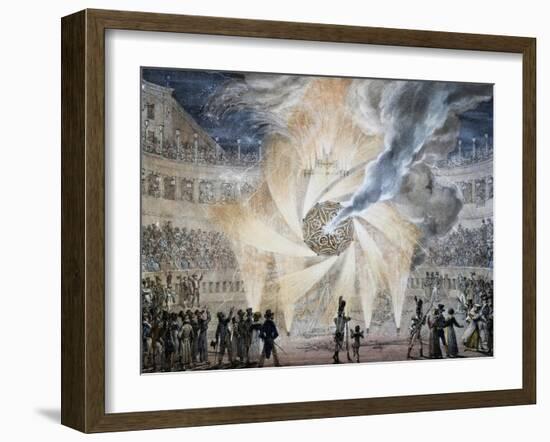 Fireworks in Rome in 1820,s by Thomas, Italy, 19th Century-null-Framed Giclee Print