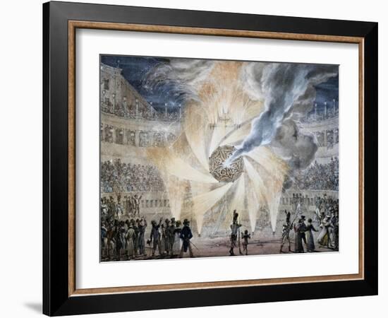 Fireworks in Rome in 1820,s by Thomas, Italy, 19th Century-null-Framed Giclee Print