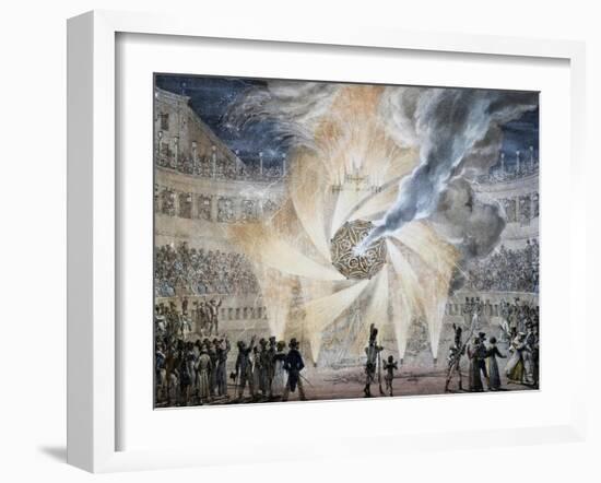 Fireworks in Rome in 1820,s by Thomas, Italy, 19th Century-null-Framed Giclee Print