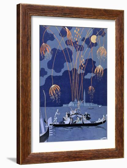 'Fireworks in Venice', 1924-Georges Barbier-Framed Giclee Print