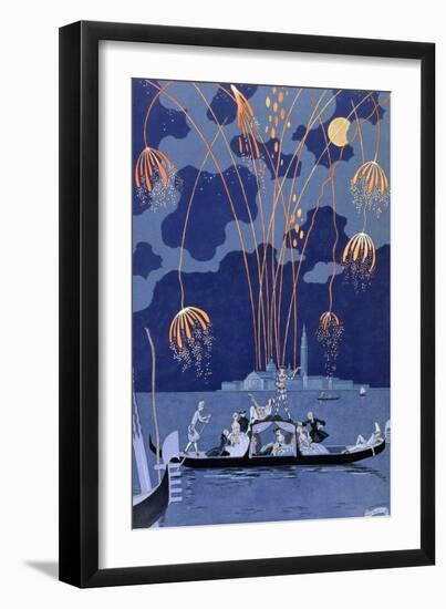 'Fireworks in Venice', 1924-Georges Barbier-Framed Giclee Print