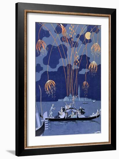 'Fireworks in Venice', 1924-Georges Barbier-Framed Giclee Print