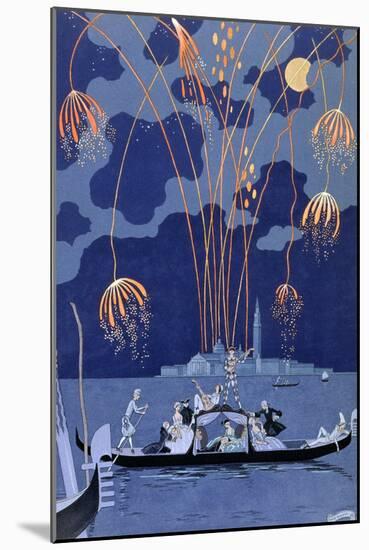 'Fireworks in Venice', 1924-Georges Barbier-Mounted Giclee Print