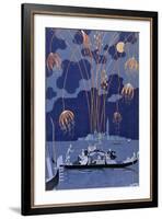 Fireworks in Venice, Illustration for Fetes Galantes by Paul Verlaine 1924-Georges Barbier-Framed Giclee Print