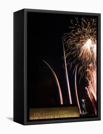 Fireworks Light up the Air Force Memorial-Stocktrek Images-Framed Premier Image Canvas