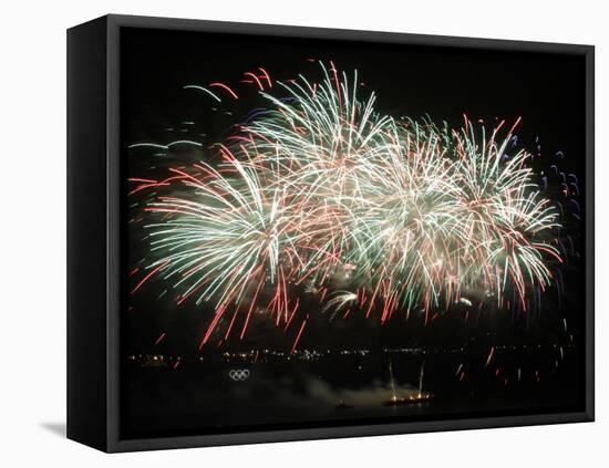 Fireworks Light Up the Night Sky after the Opening Ceremony for the Vancouver 2010 Olympics-null-Framed Premier Image Canvas