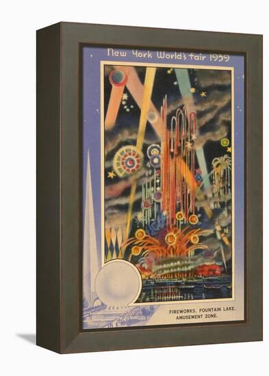 Fireworks, New York World's Fair, 1939-null-Framed Stretched Canvas