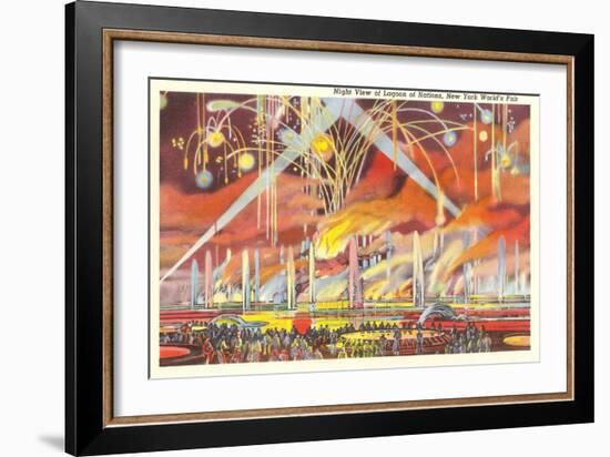 Fireworks, New York World's Fair, 1939-null-Framed Art Print