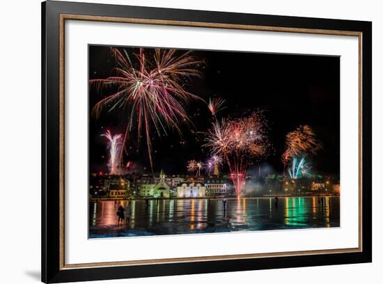 Fireworks on New Year's Eve, Reykjavik, Iceland-null-Framed Photographic Print