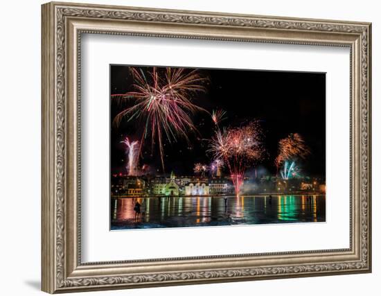 Fireworks on New Year's Eve, Reykjavik, Iceland-null-Framed Photographic Print