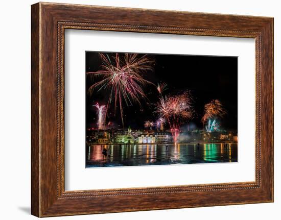 Fireworks on New Year's Eve, Reykjavik, Iceland-null-Framed Photographic Print