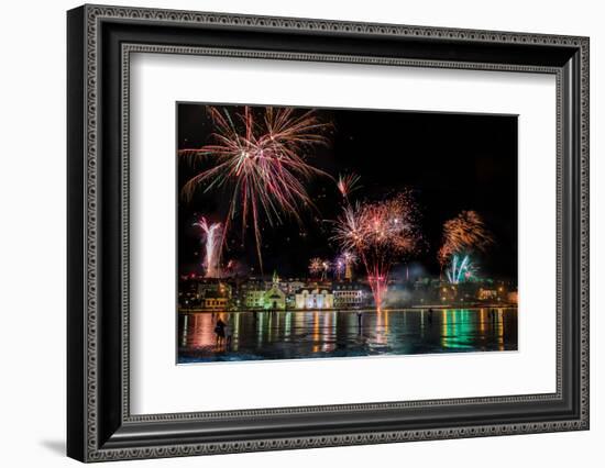 Fireworks on New Year's Eve, Reykjavik, Iceland-null-Framed Photographic Print